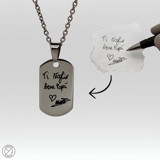 Collana Personalizzata con Incisione Dedica Scritta a Mano - Decozy™