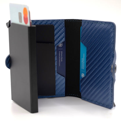 Portafoglio RFID Decozy™ Blu Carbon - Protezione e Stile