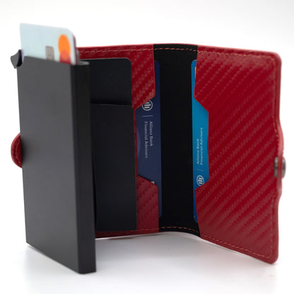 Portafoglio RFID Decozy™ Rosso Carbon - Protezione e Stile